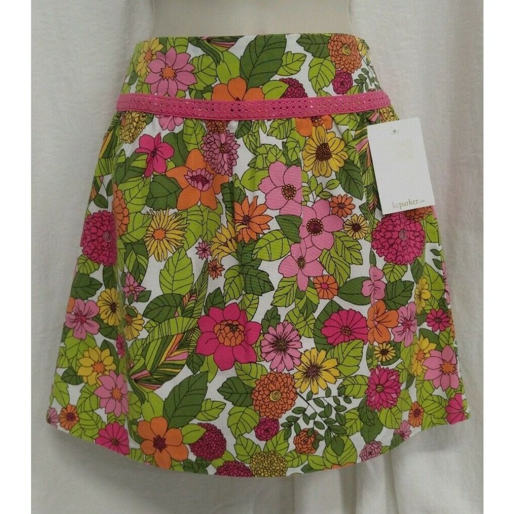 KC Parker Lord and Taylor Girls Floral Skirt Sz 7
